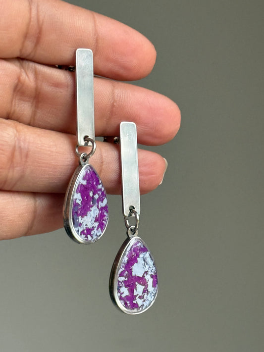 Luz Column Earrings (Purples)