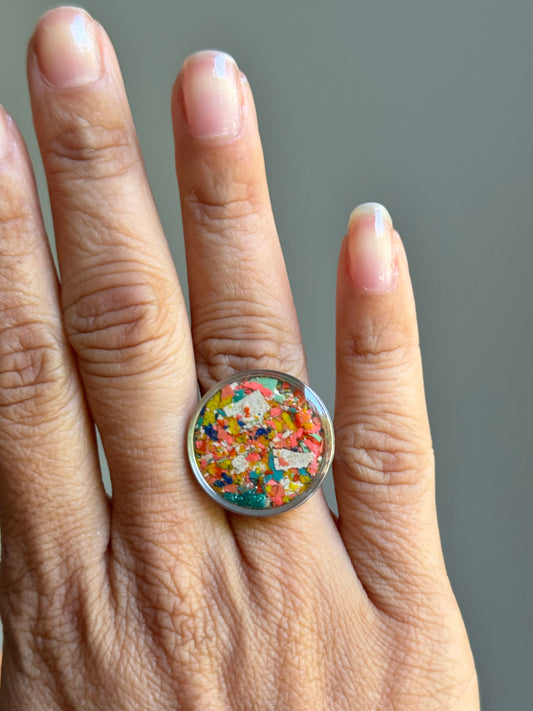 Multicolored Large Round Ring