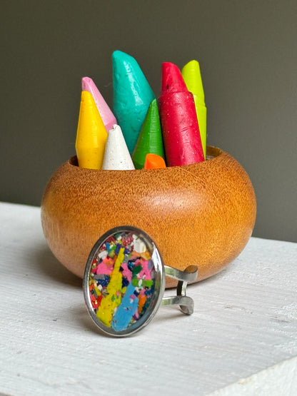 Multicolored Oval Ring