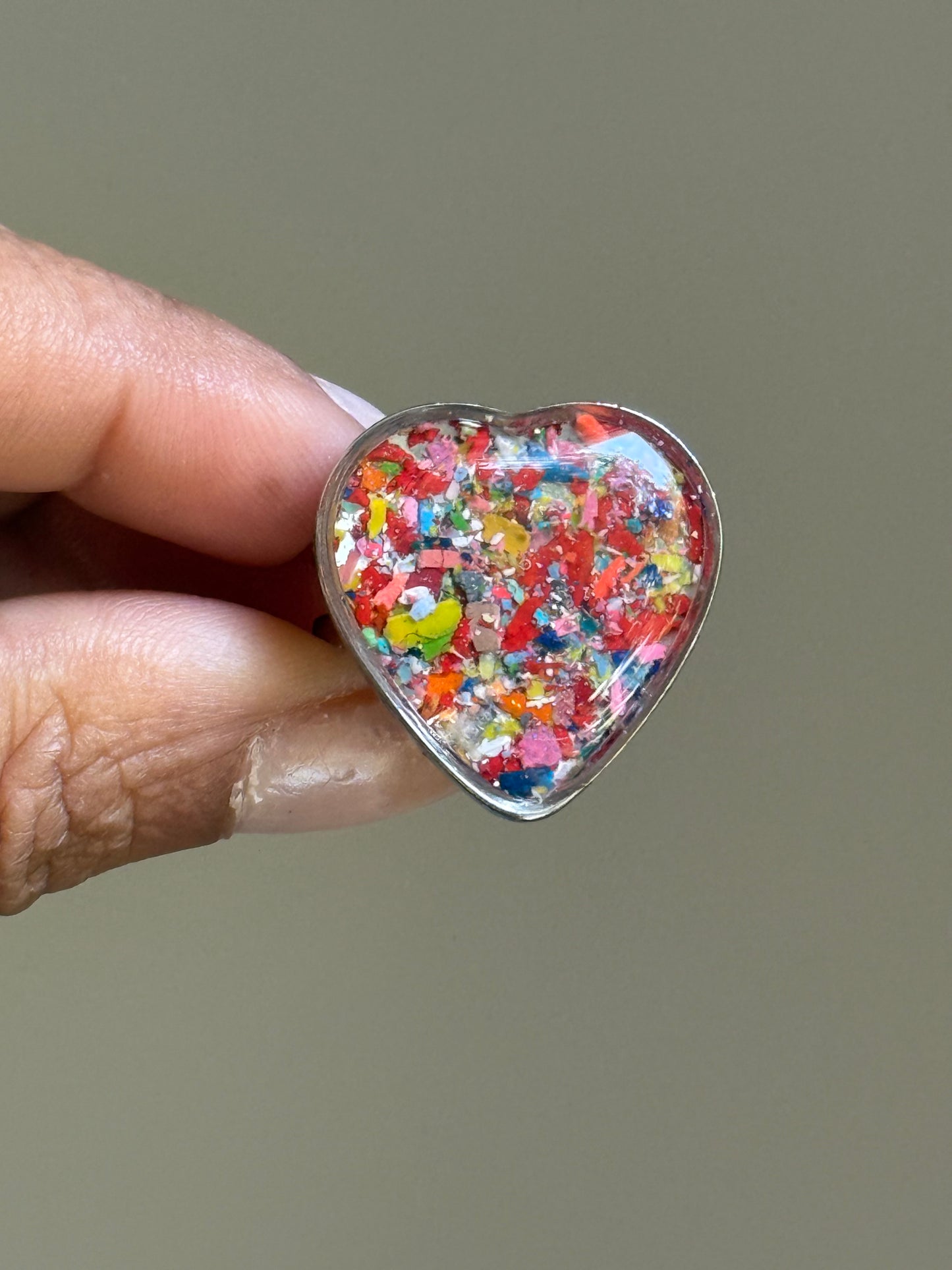 Punk Orange Heart Ring