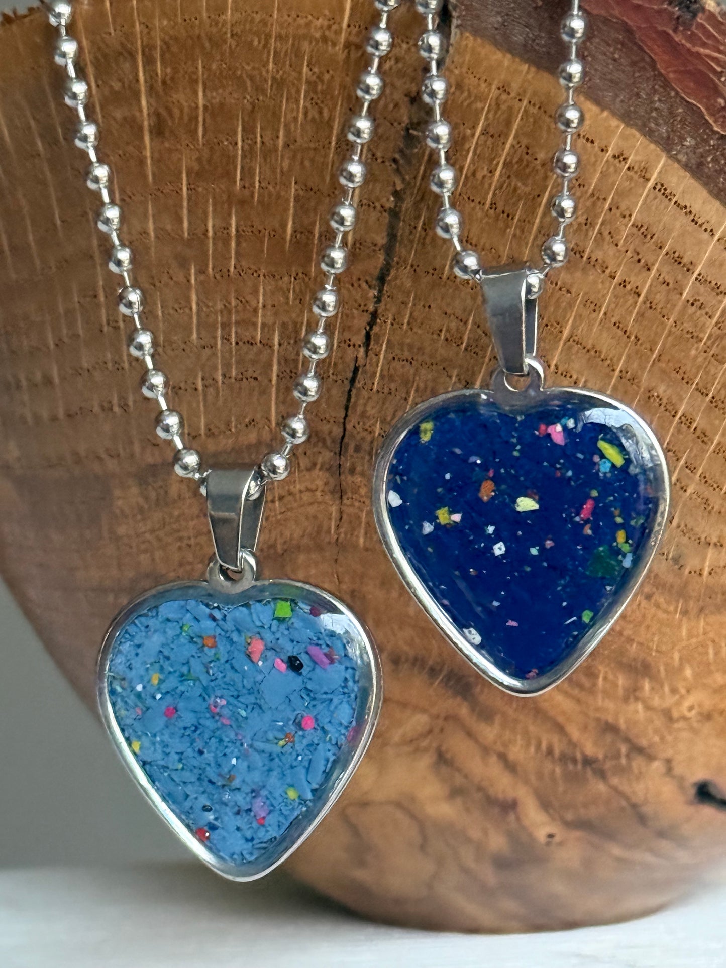Freckled Heart Pendant (Blue)