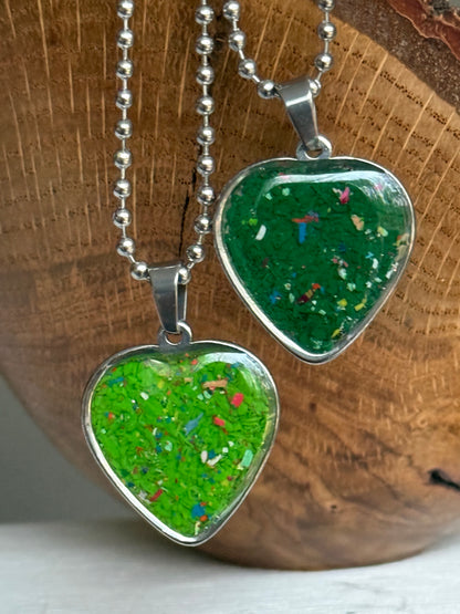Freckled Heart Pendant (Spring Green)