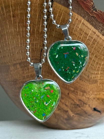 Freckled Green Heart Pendant