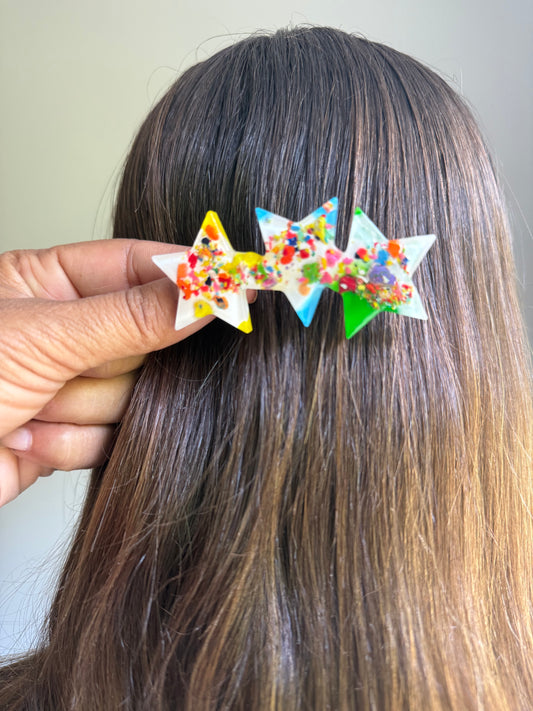 Multicolored Star Crayon Clip