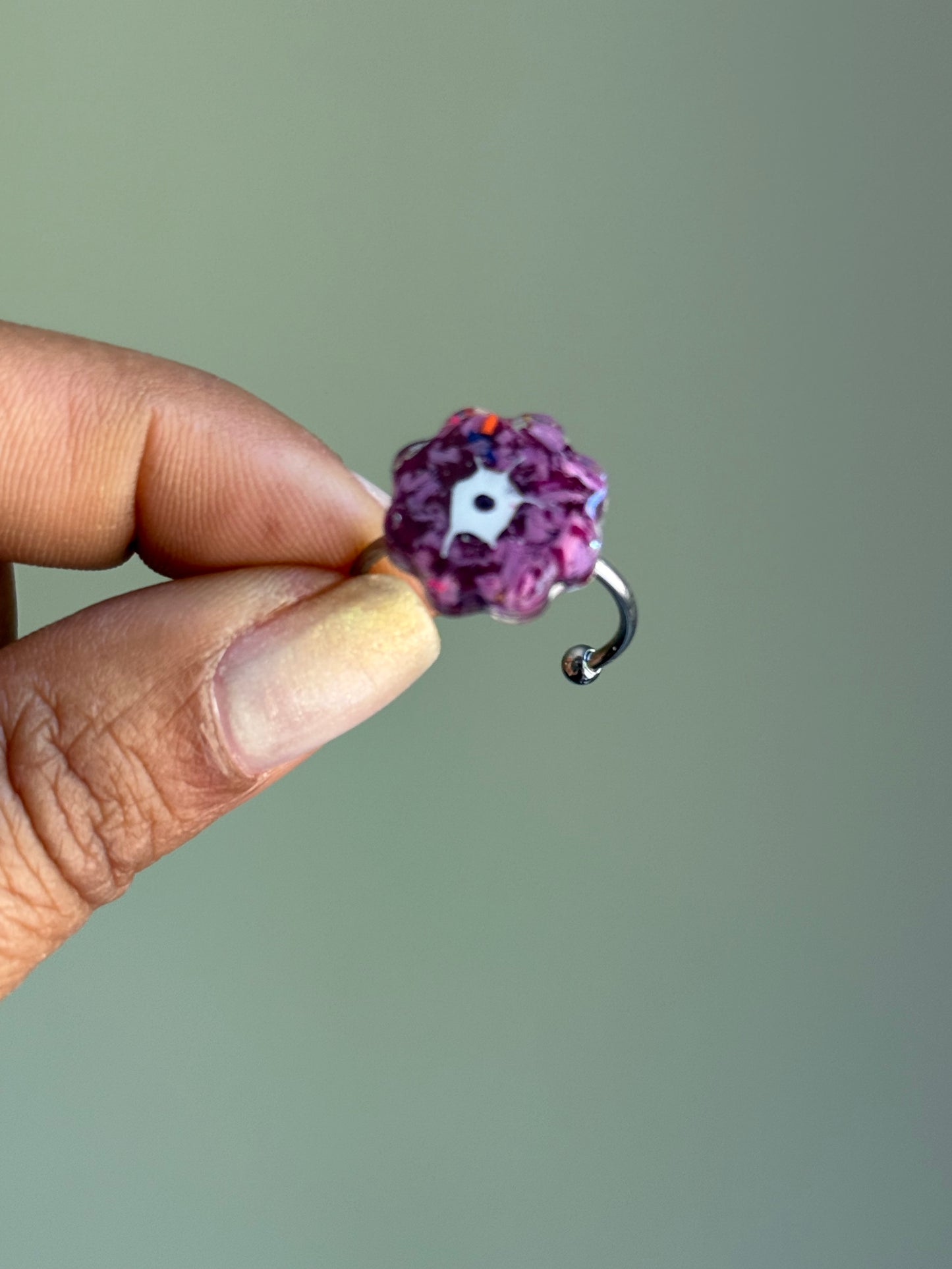 Crayon Blooms Ring (Dark Purple)