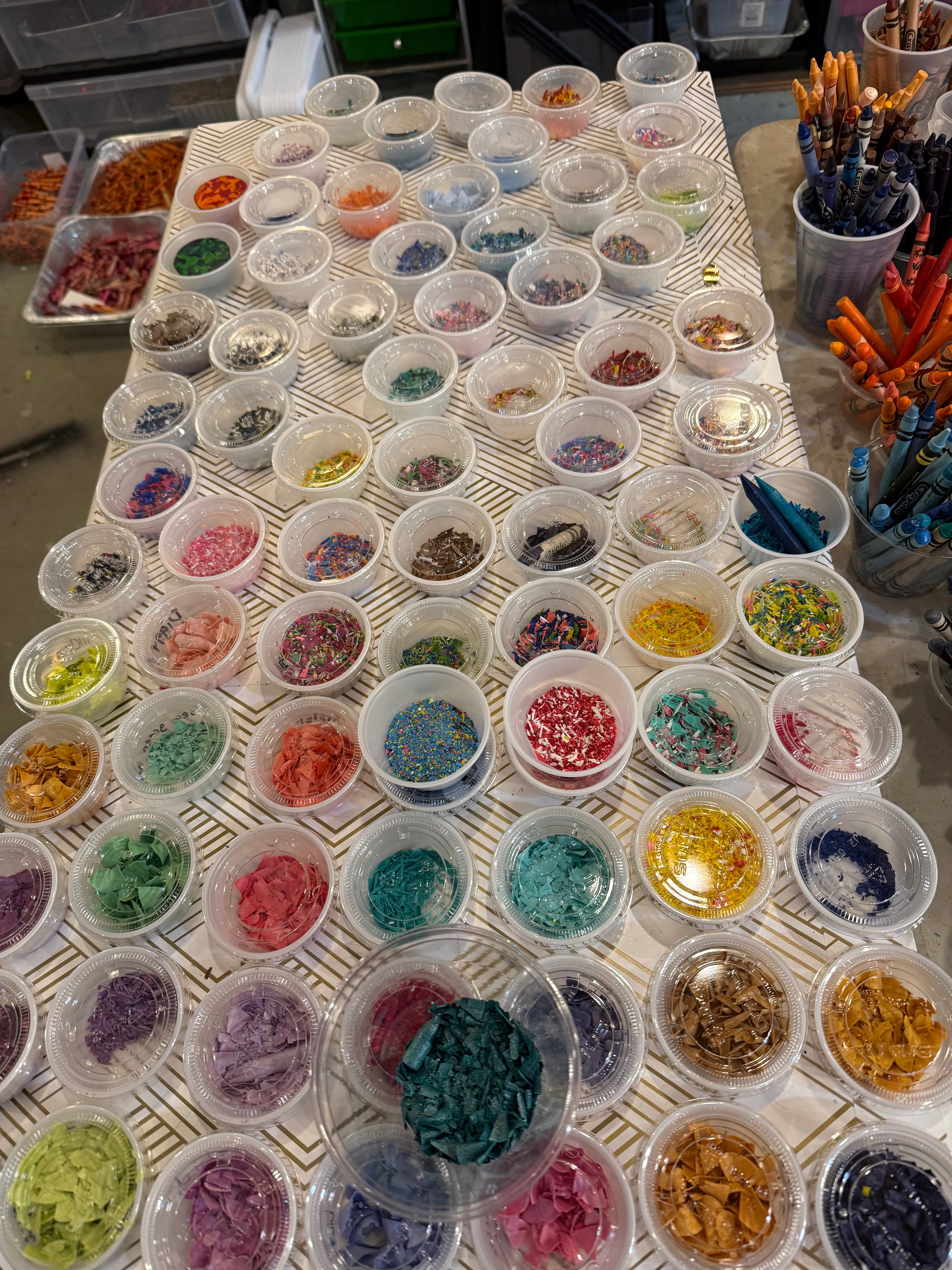 colors created with recycled crayons