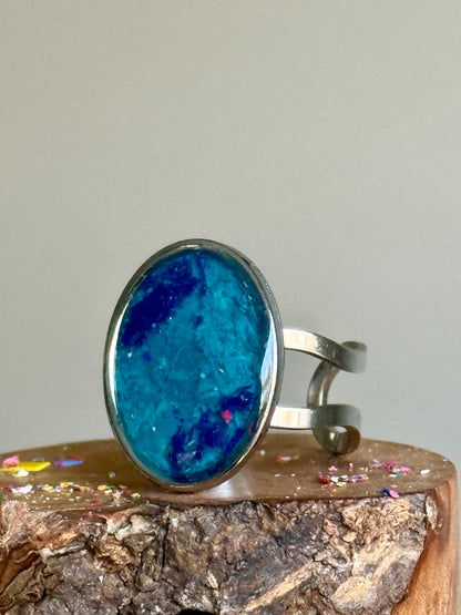 Aquamarine Mix Oval Ring