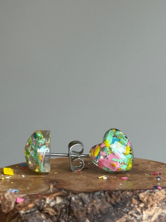 Blooming Garden Heart Studs