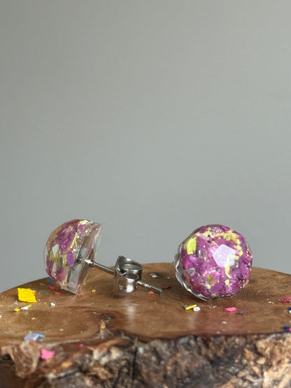 Mixed Lilacs Round Studs