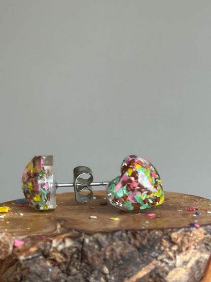 Bouquet Heart Studs