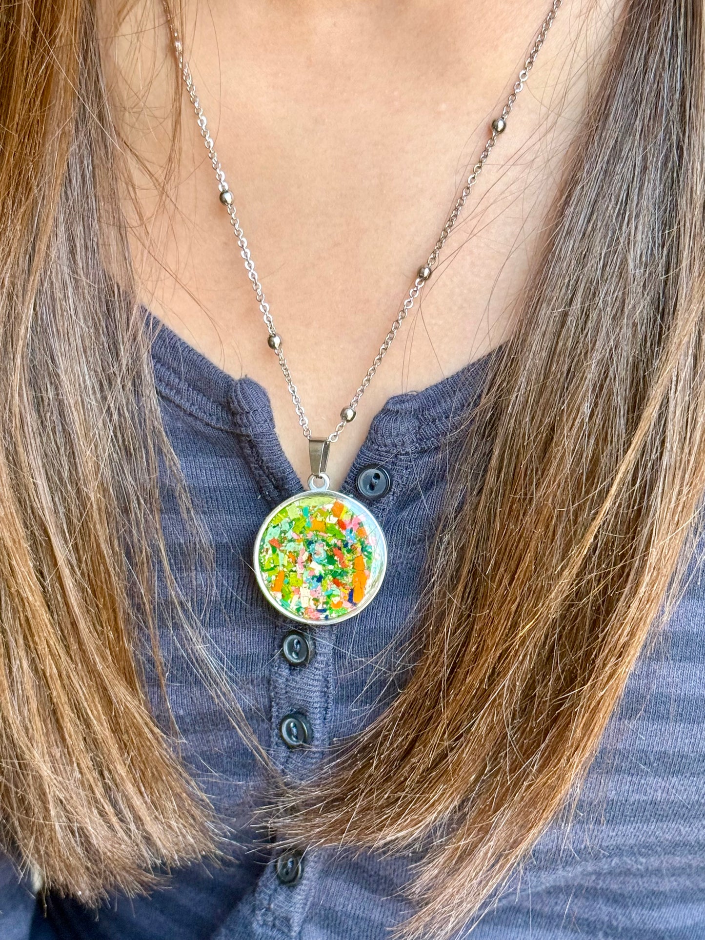 Bold Orbis Necklace (Gemstone Green)