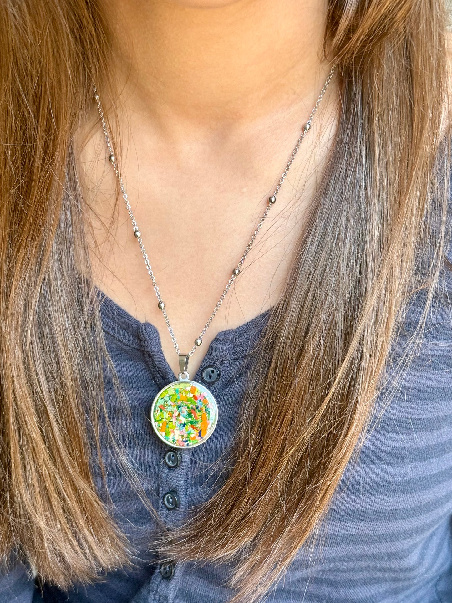 Bold Orbis Necklace (Gemstone Green)