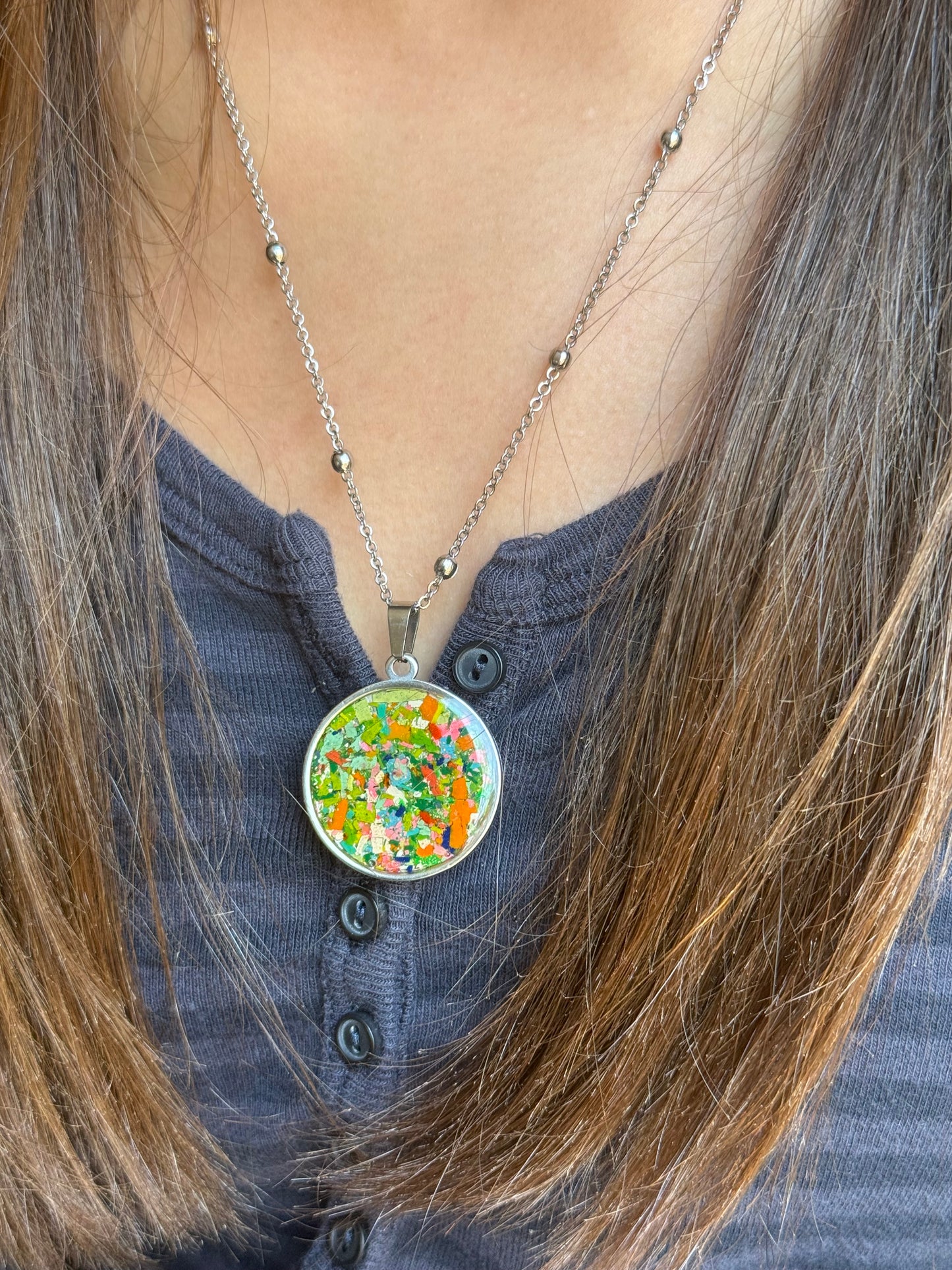 Bold Orbis Necklace (Gemstone Green)