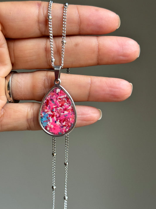 Pink Azalea (Raindrop Pendant)