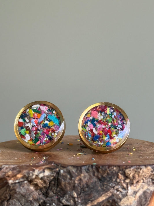Pendientes redondos multicolores (pequeños)