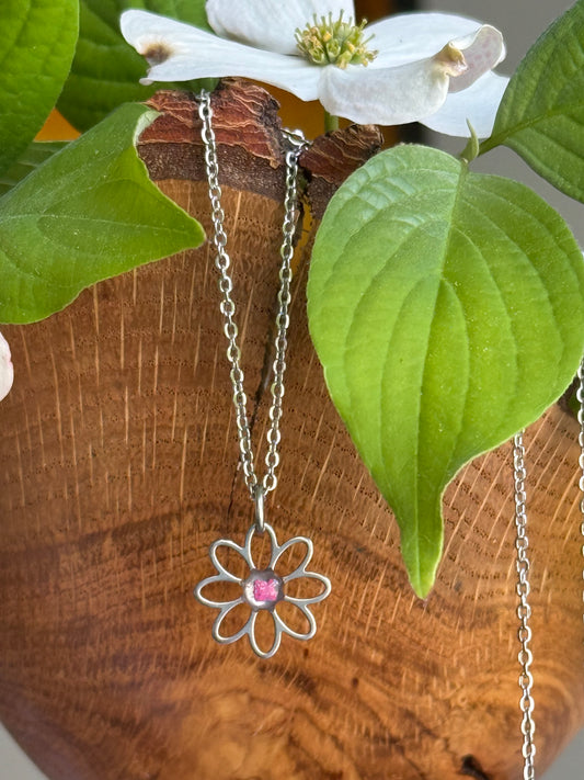 Open Flower Necklace (Pink) (Copy)