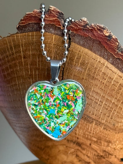 Spring Flowers Heart Necklace