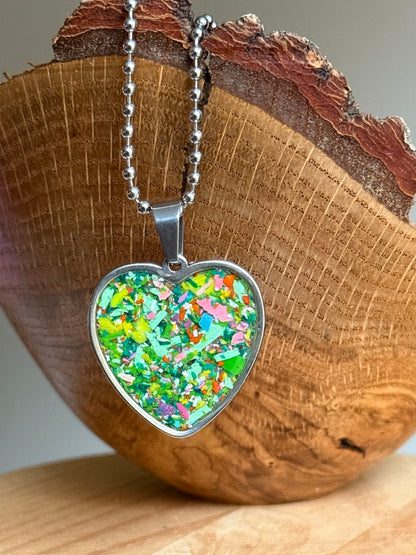 Spring Flowers Heart Necklace