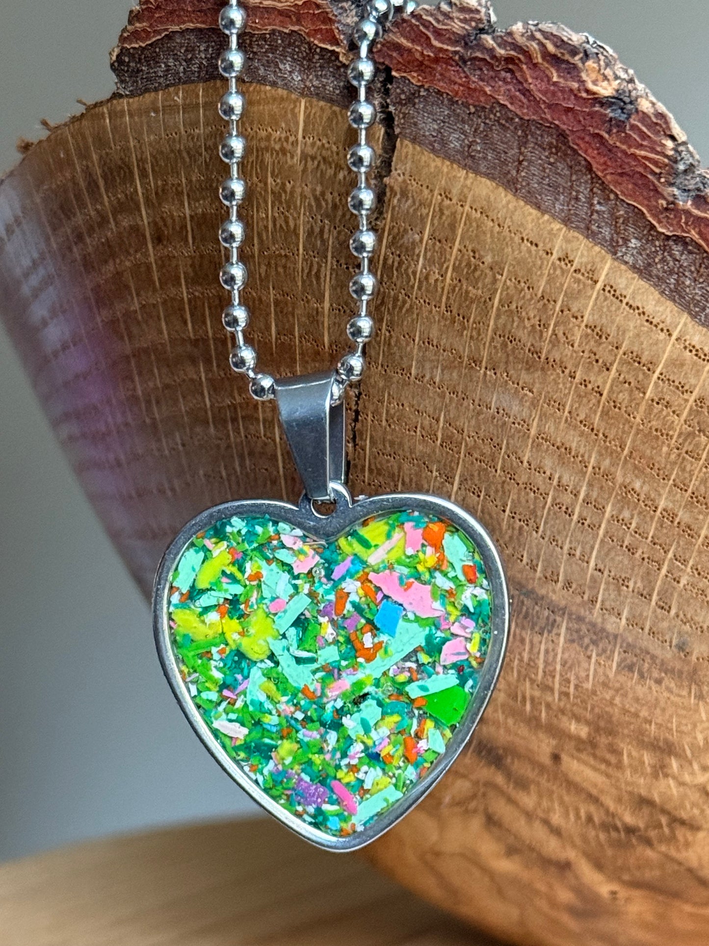Spring Flowers Heart Necklace