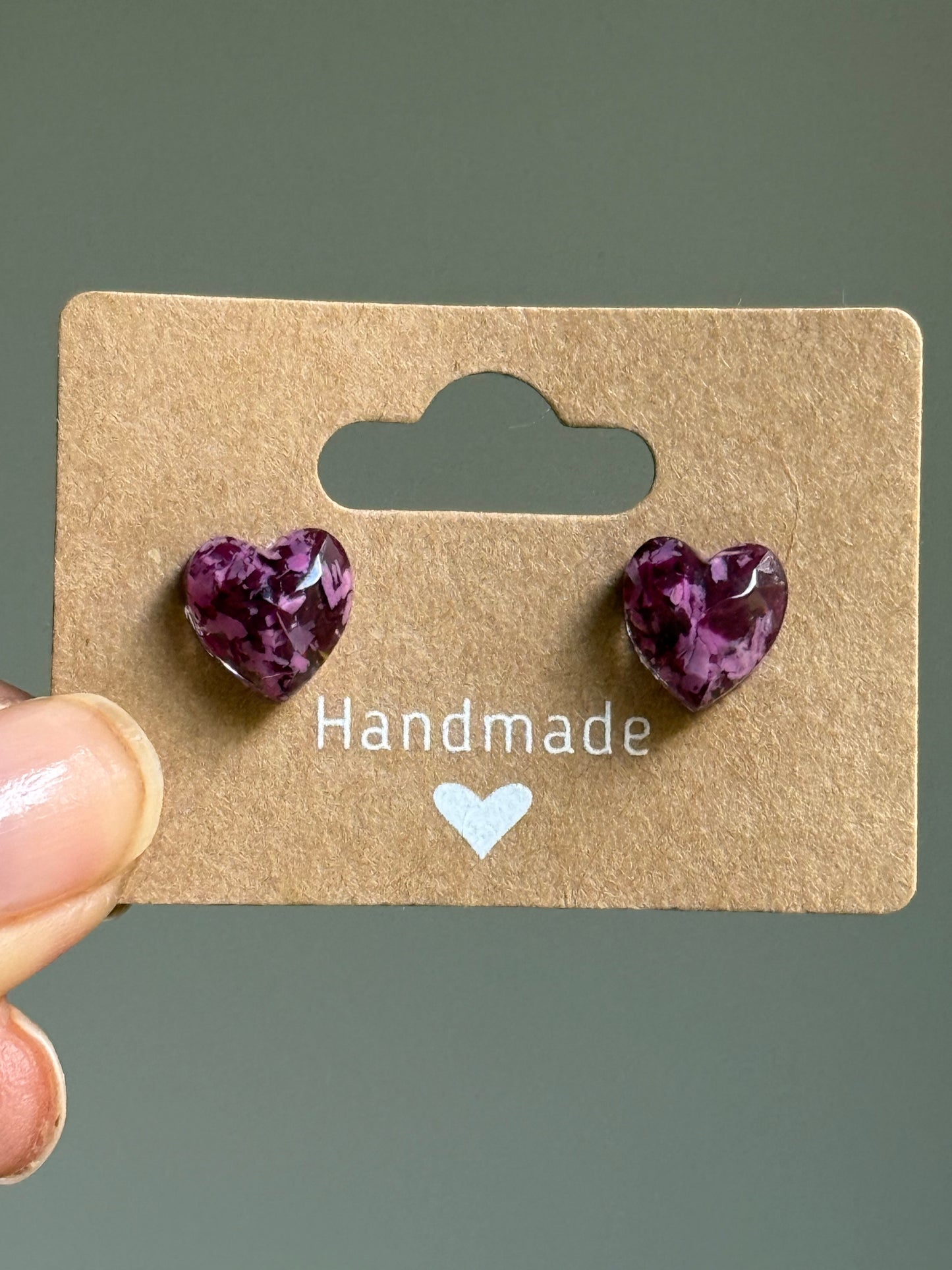 Two-Toned Heart Studs (Many Colors)