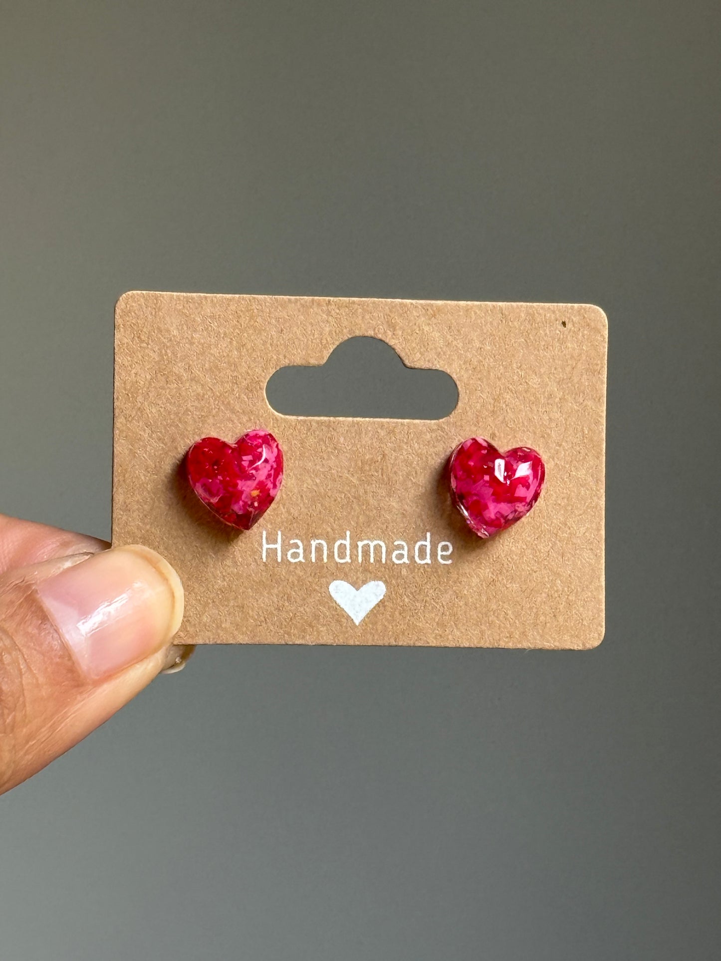 Two-Toned Heart Studs (Many Colors)