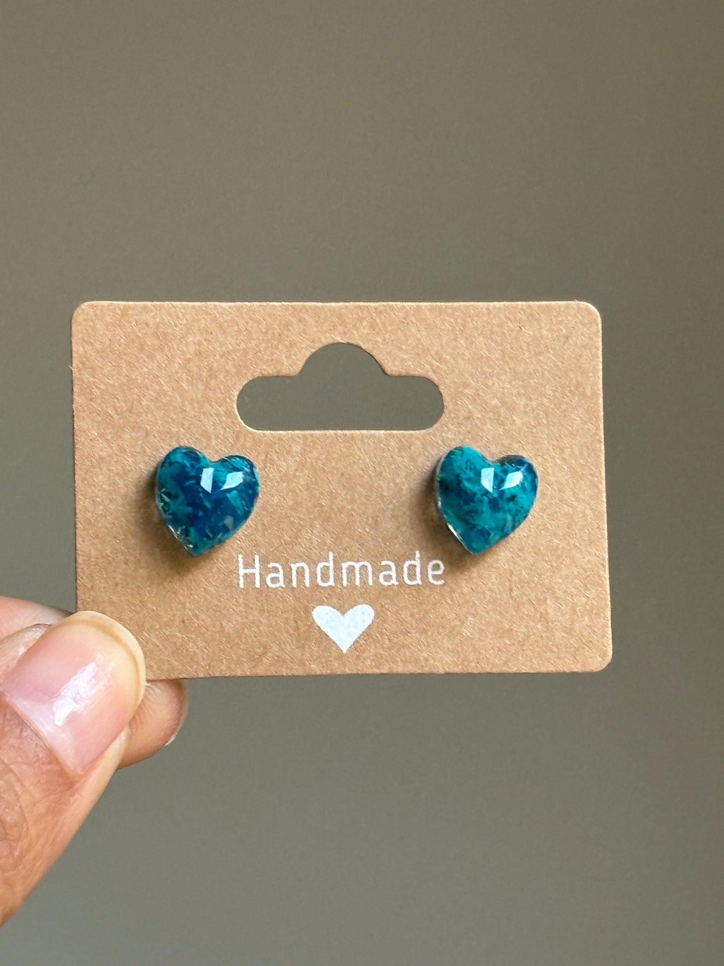 Two-Toned Heart Studs (Many Colors)