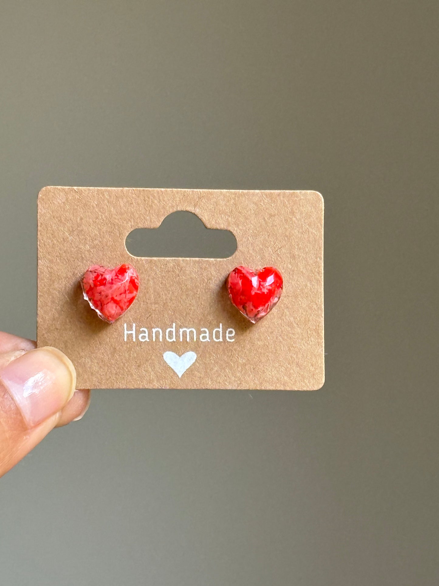 Two-Toned Heart Studs (Many Colors)