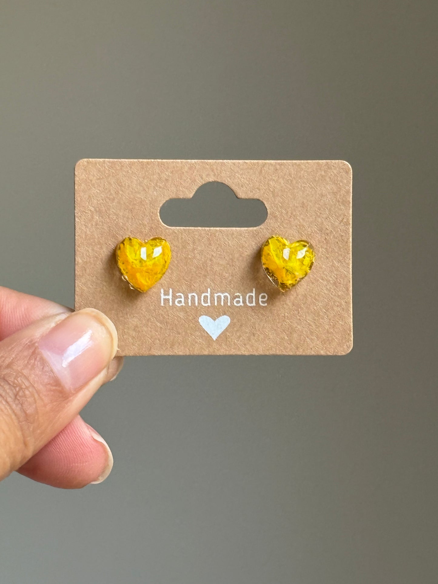 Two-Toned Heart Studs (Many Colors)