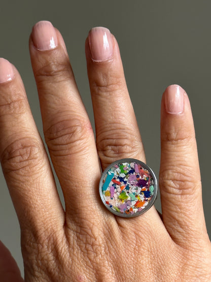Bague Ronde Large Multicolore