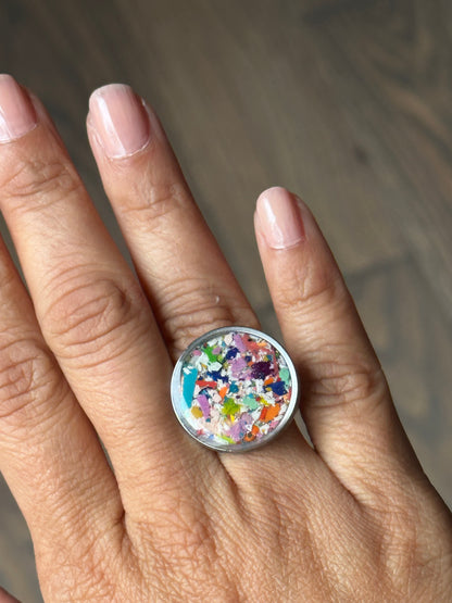 Bague Ronde Large Multicolore