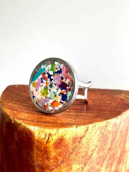 Bague Ronde Large Multicolore