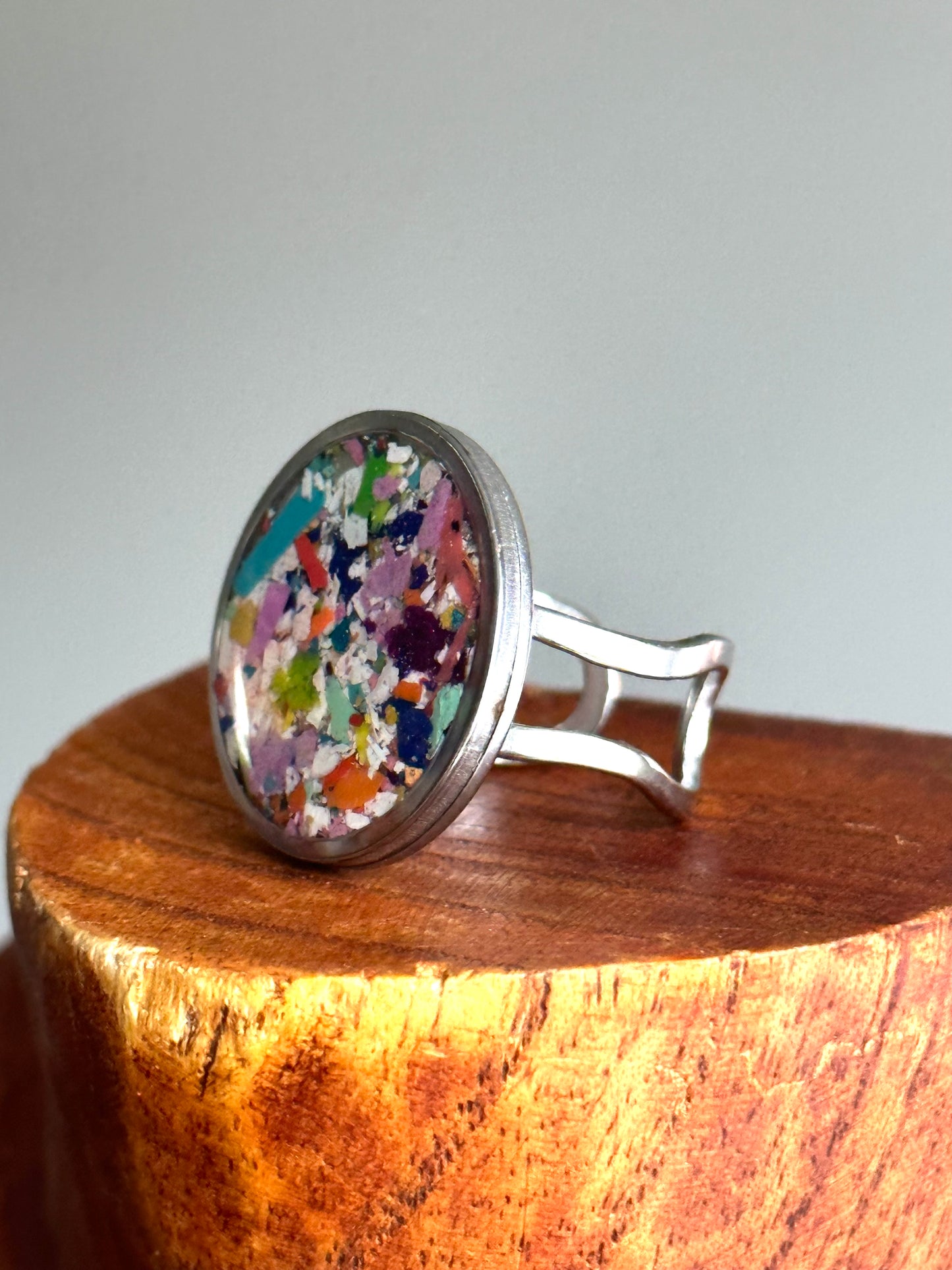 Bague Ronde Large Multicolore