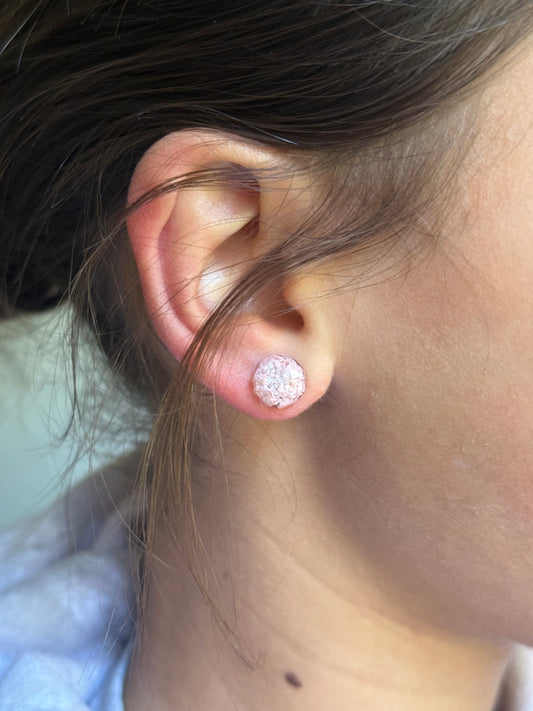 Small Round Gem Studs (Light Pink)