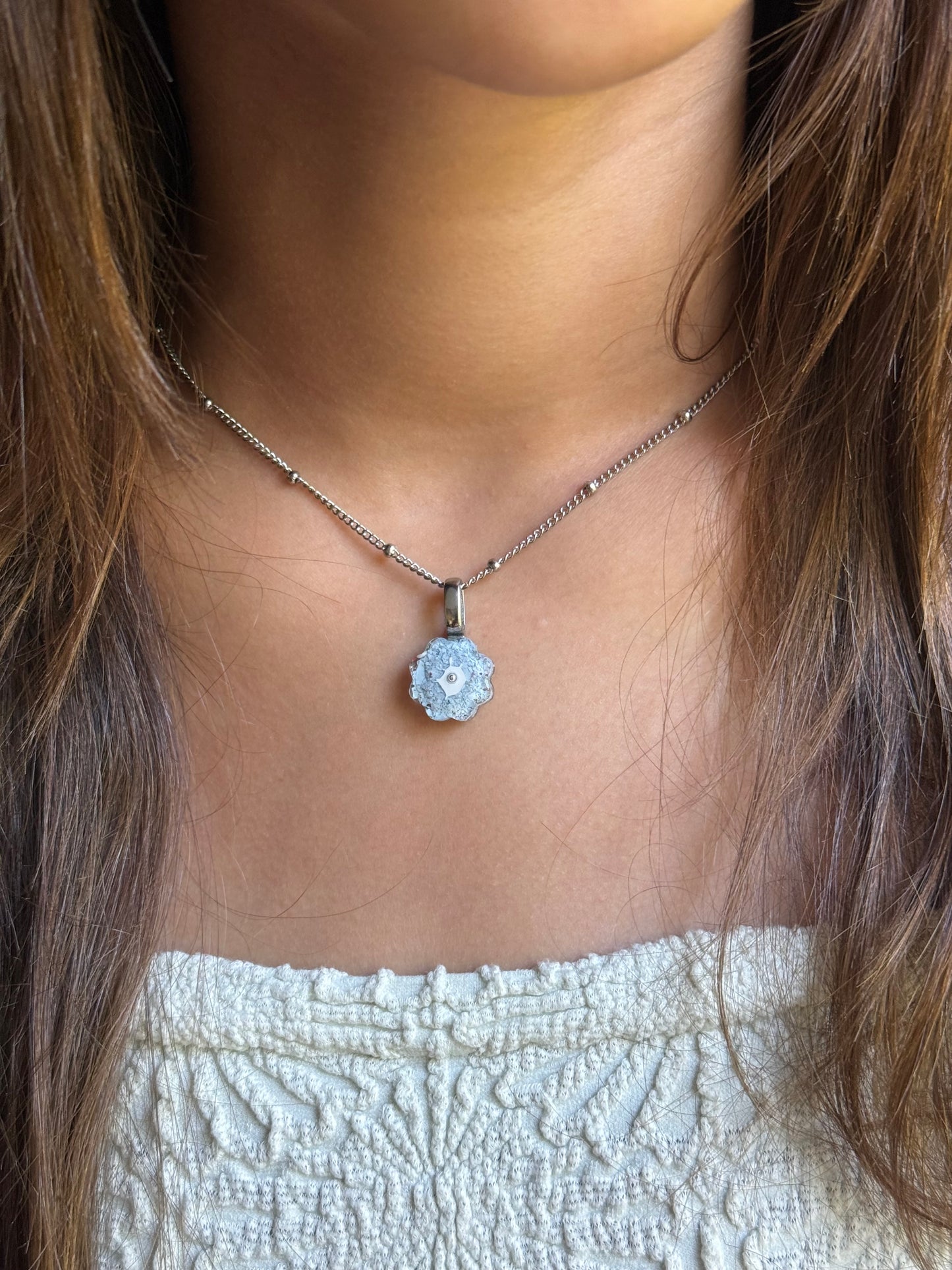 Crayon Bloom Pendant (Pale Blue)