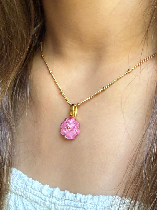 Crayon Bloom Pendant (Perfectly Pink - Gold Plated)