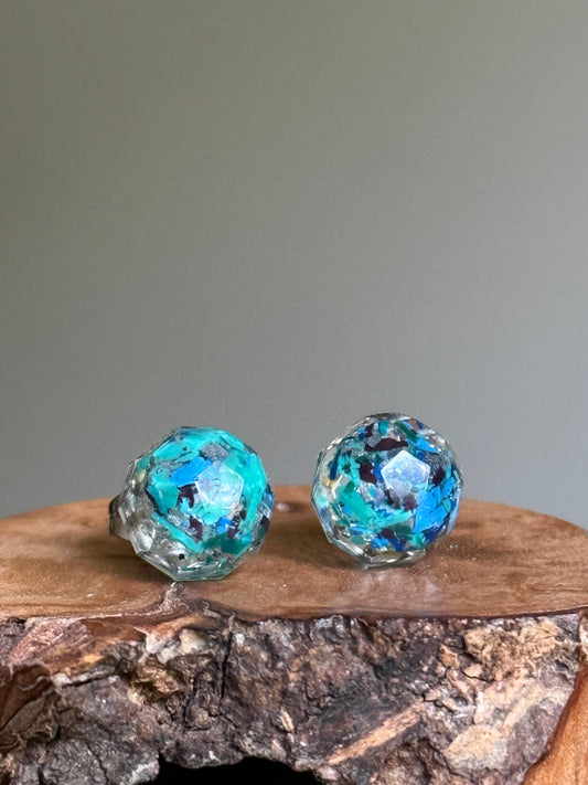 Deep Blue Round Studs