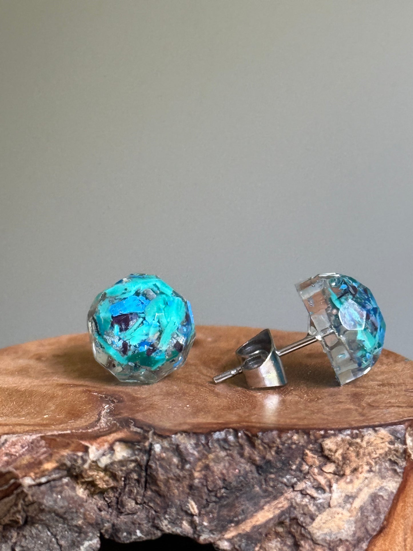 Deep Blue Round Studs