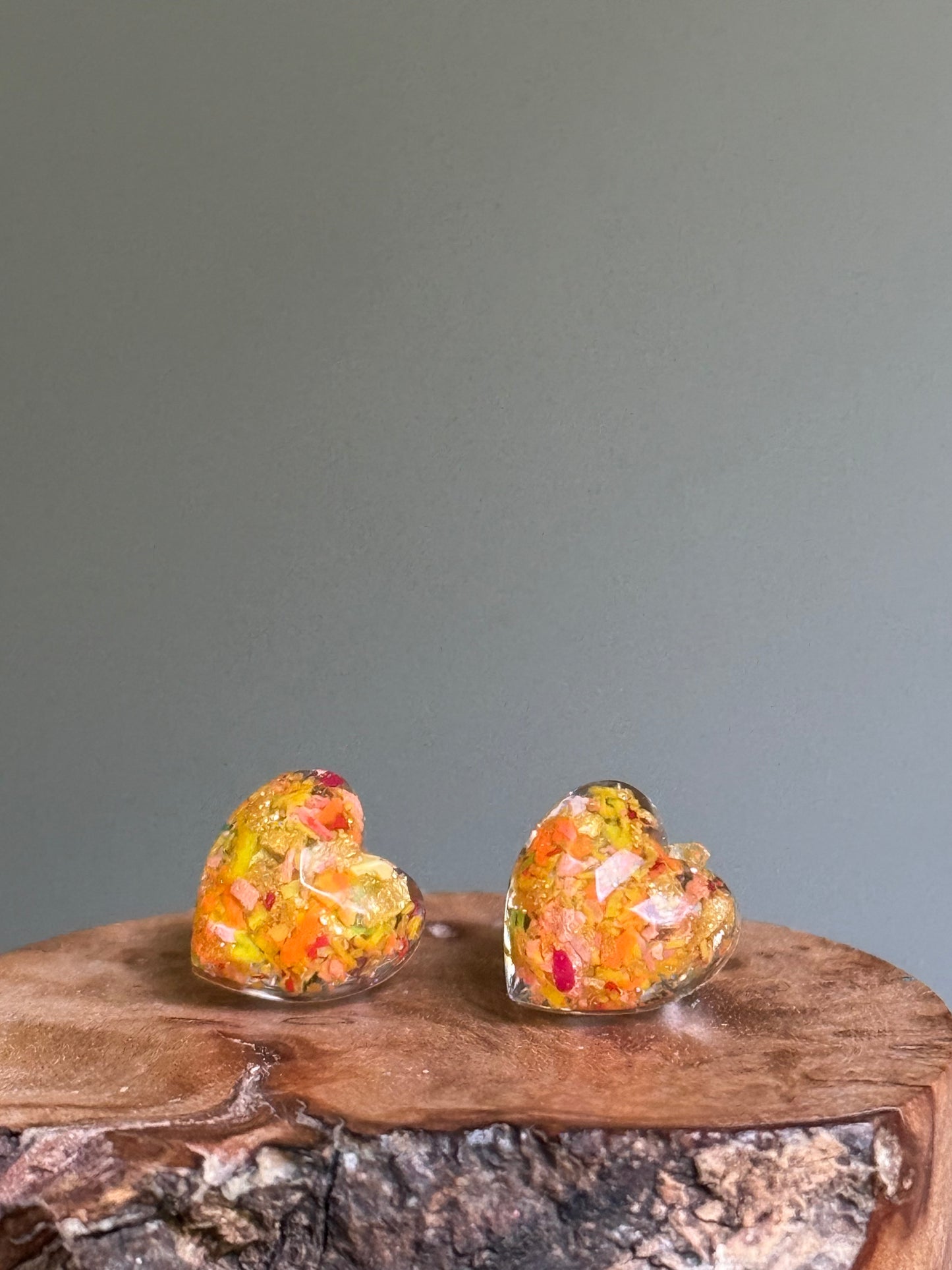 Citrus Heart Studs