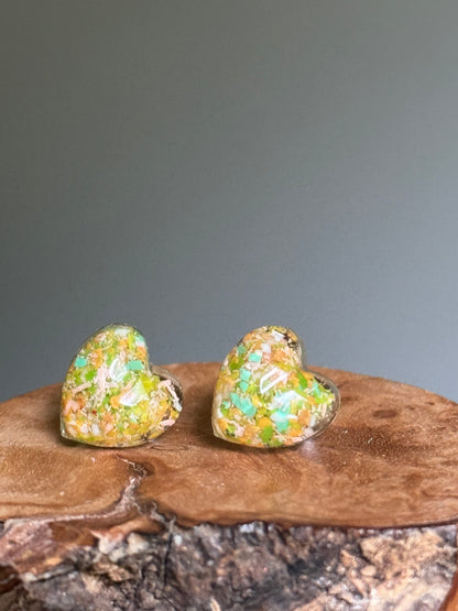 Spring Petals Heart Studs