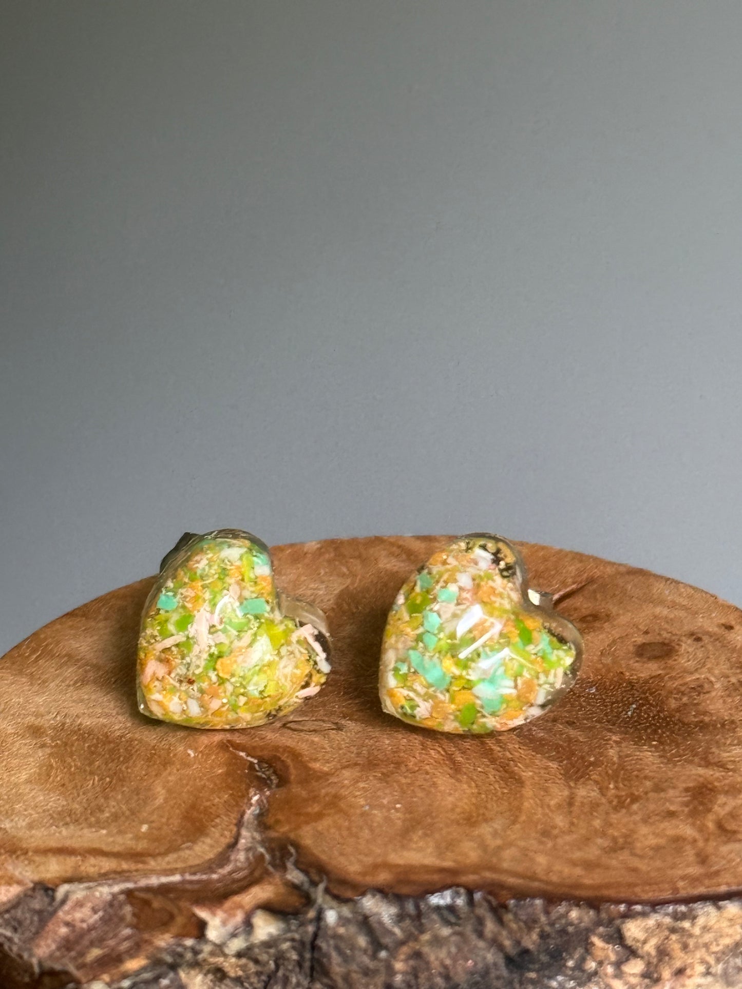 Spring Petals Heart Studs