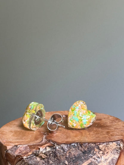 Spring Petals Heart Studs