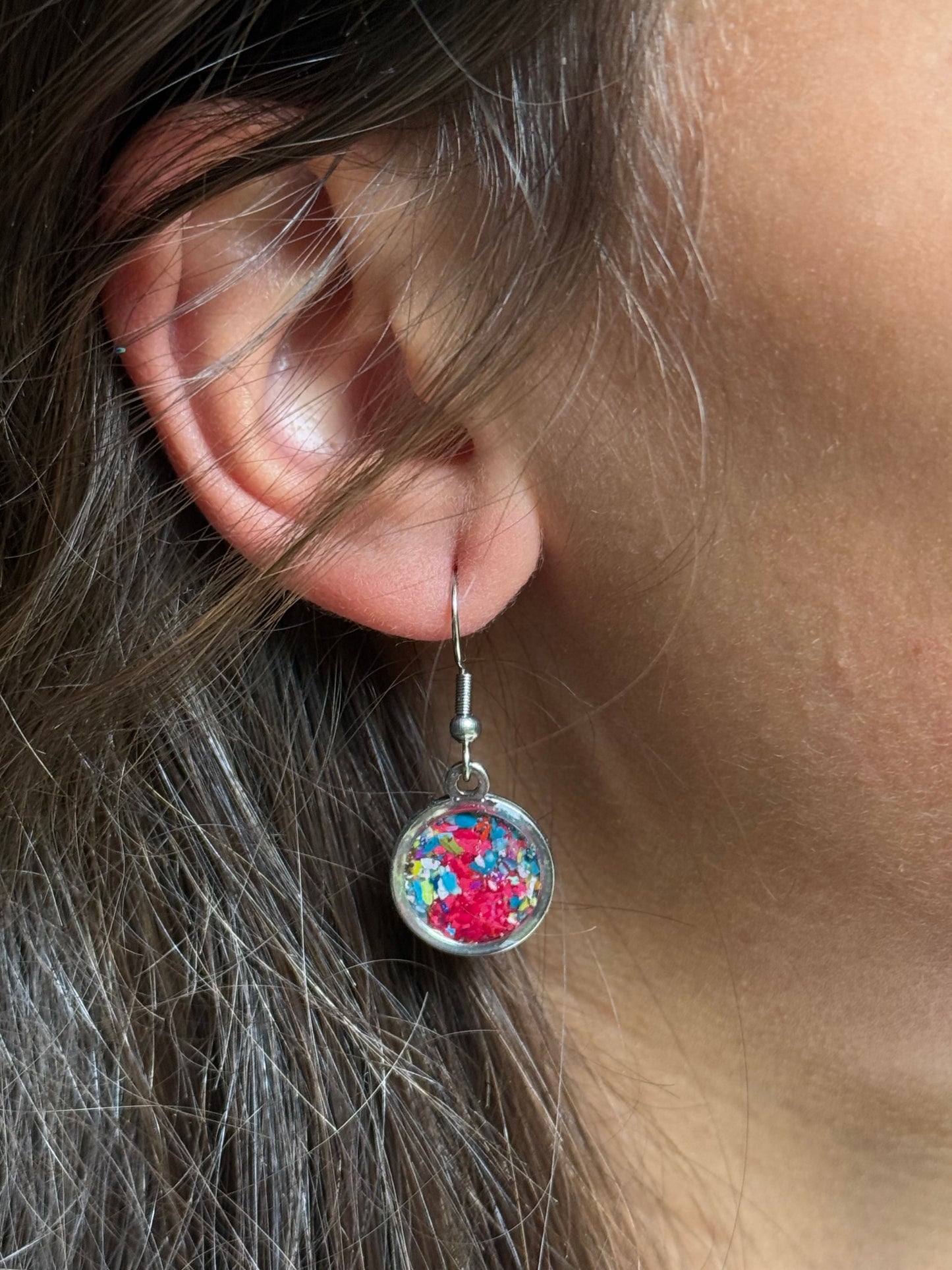 Pendientes redondos multicolores