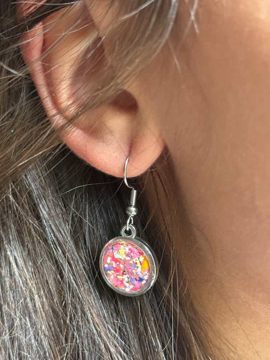 Pendientes redondos multicolores