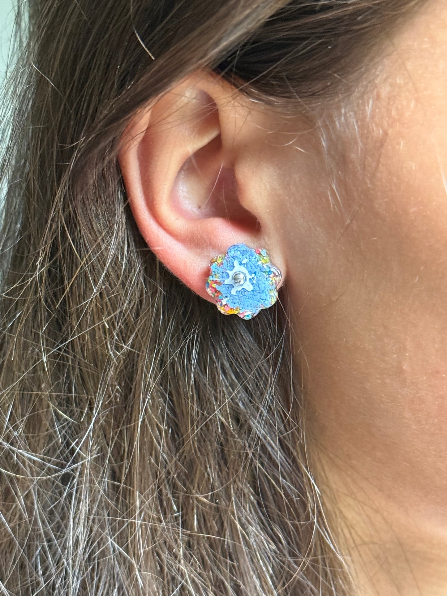 Periwinkle Crayon Bloom Studs