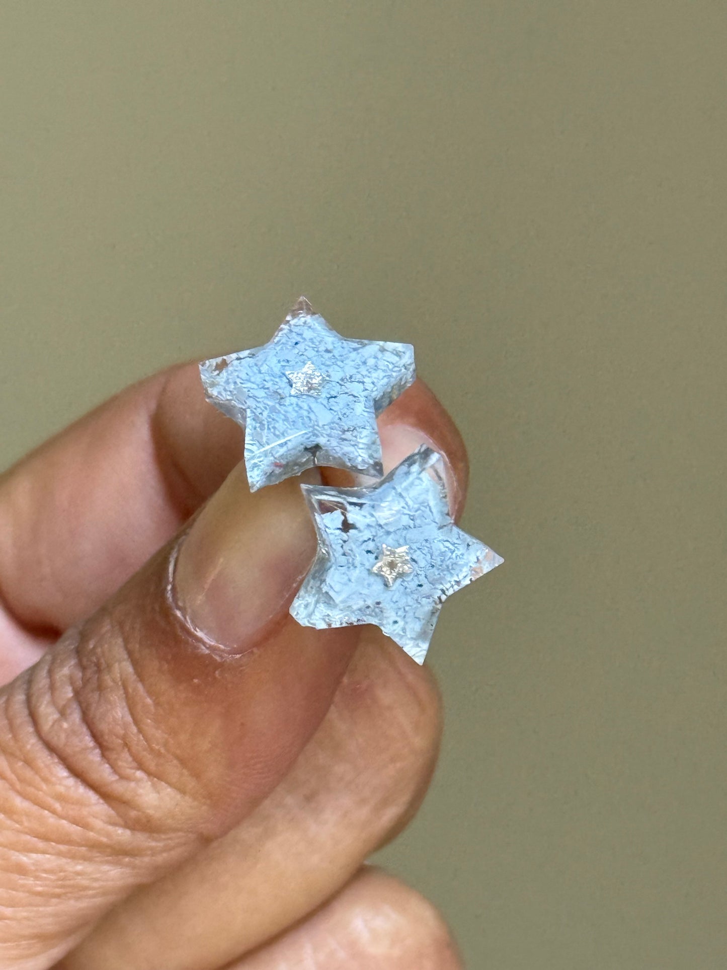 Crayon Star Studs (Light Blue)