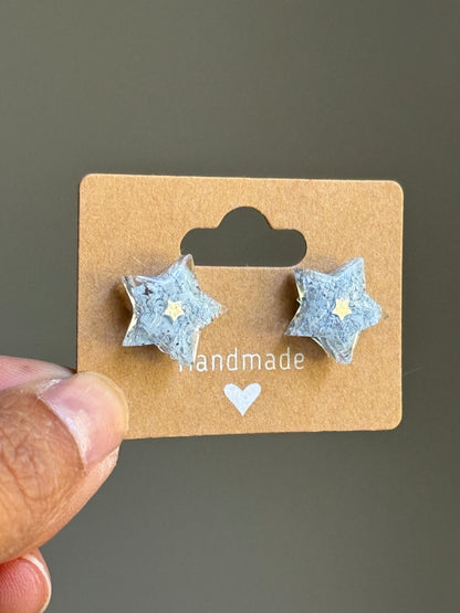 Crayon Star Studs (Light Blue)