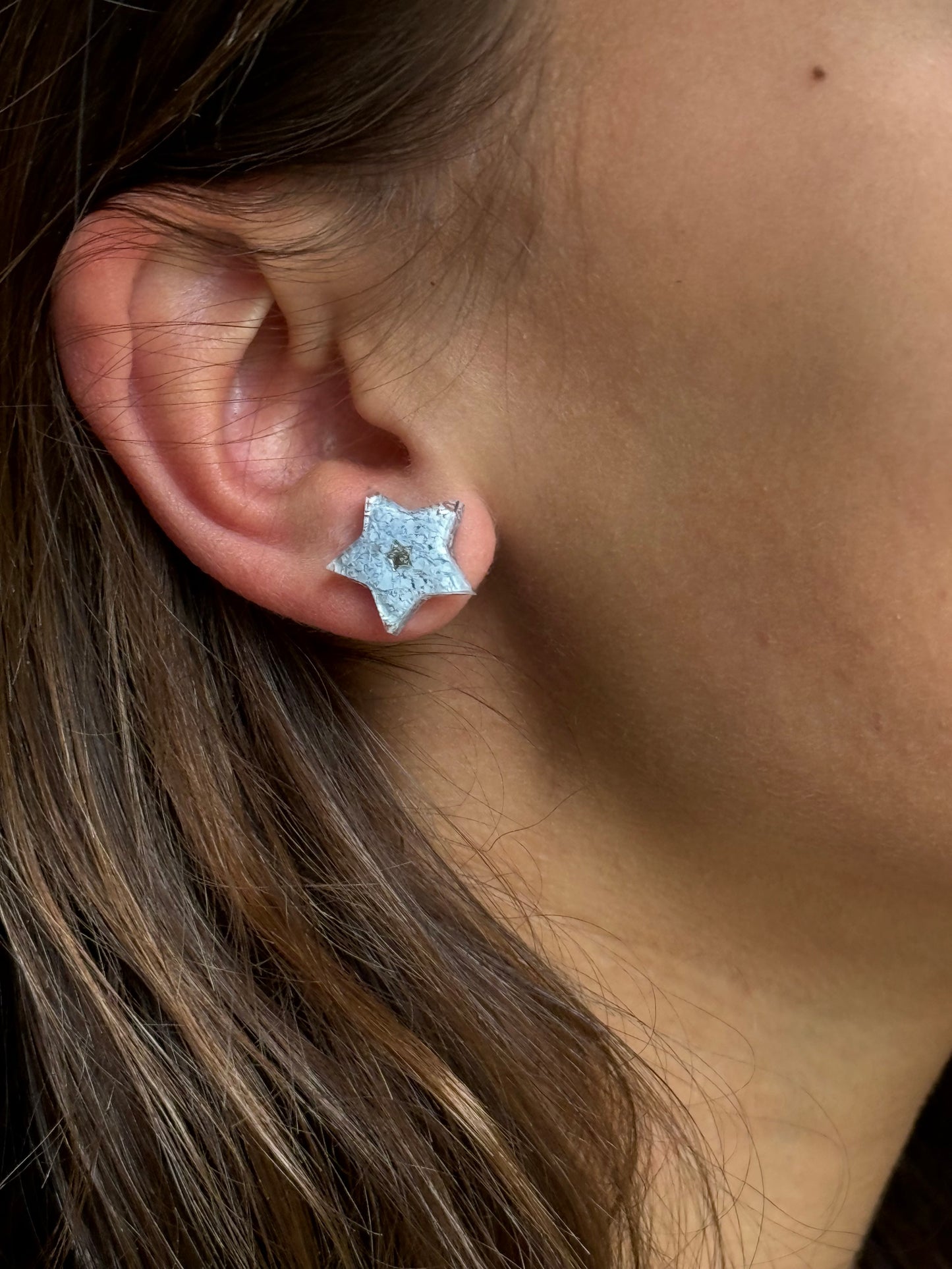 Crayon Star Studs (Light Blue)