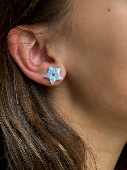 Crayon Star Studs (Light Blue)