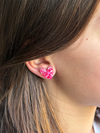 Valentines Resin Heart Studs (Lg)