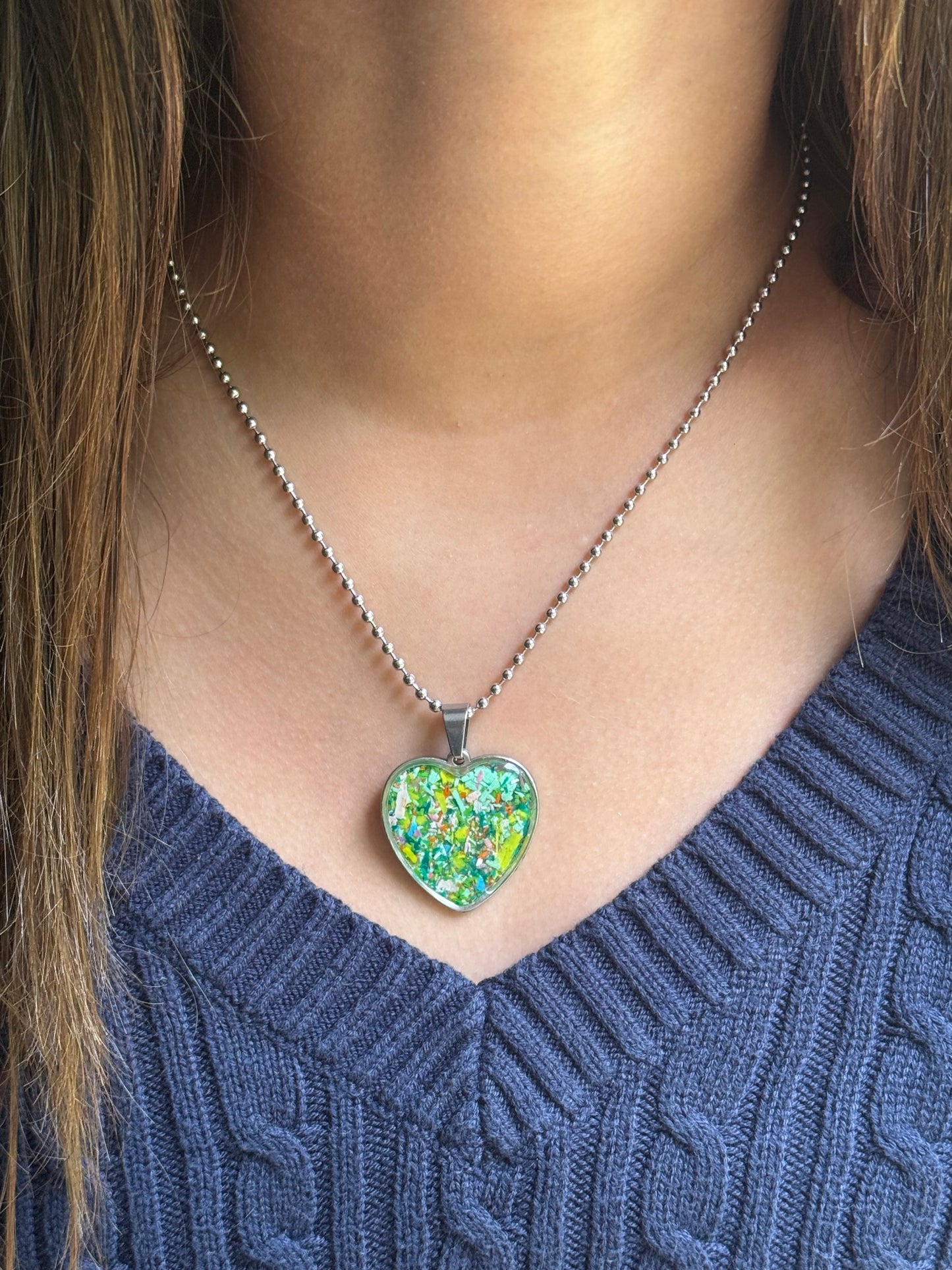 Spring Flowers Heart Necklace